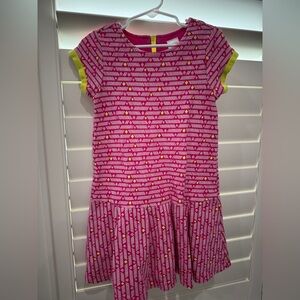 Gymboree BTS Bright Ideas Pink Diamond Print Ponte Dress Girl Size 6